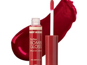 Ruby Kisses Lip Gloss Butter Bomb Gloss Non-Sticky Lip Gloss Vitamin E Natural Nude Lip Makeup - 7.8mL (0.26 US fl.oz) (Cold Blooded)