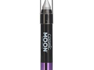 Cosmic Moon - Metallic Face Paint Stick/Body Crayon makeup for the Face & Body - 0.12oz - Easily create metallic designs like a pro! - Silver
