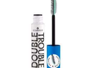 essence | Double Trouble Mascara Waterproof | 2-in-1 Fiber & Elastomer Brushes | Curling