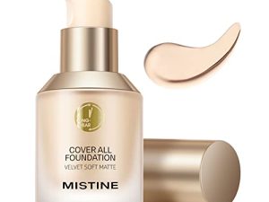 MISTINE Foundation Makeup 24H Oil Control & Moisturizing Waterproof Flawless Matte Finish Full Coverage Foundation with Antioxidants Skin-loving Formula Liquid Foundation - Fair Ivory 1 Fl Oz