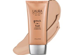 LAURA GELLER NEW YORK Quench-n-Tint Hydrating Foundation - Medium - Sheer to Light Buildable Coverage - Natural Glow Finish - Lightweight Formula with Hyaluronic Acid