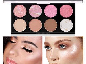CCbeauty 8 Colors Blusher Highlighter Powder Contour Makeup Palette Set