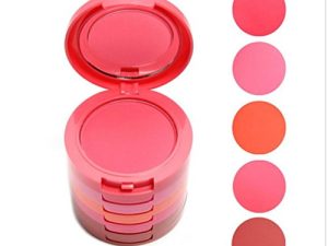 Pure Vie® Professional 5 Layers/Colors Cream Blush Blusher Pressed Face Powder Makeup Palette Contouring Kit - Ideal for Salon and Daily Use
