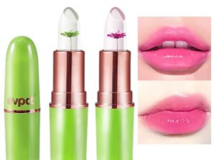 BINGBRUSH 2Pcs Crystal Flower Color Changing Lipstick Lip Tinted