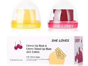 2PCS Cheese Design Cute Makeup PH Lip Balm&Lip mask
