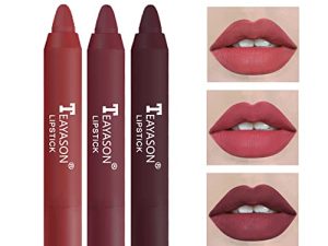 XINGXYUEL 3PCS Nude Lipstick Set Matte Lip Stick Waterproof Long Lasting Lipstick Non-Stick Cup Velvet Lip Gloss Lip Stain Professional Lip Makeup Matte Lipstick Set D