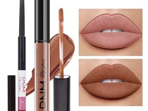 AMY'S DIARY 2pcs Matte Deep Rose-Beige Lip Liner and Lipstick Makeup Set
