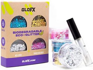 GloFX Biodegradable Makeup Glitter Combination 4 Pack for Hair