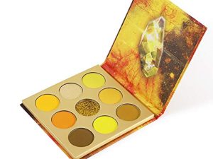 Docolor Eyeshadow Palette 9 Colors Gemstone Shadow Palette Highly Pigmented Mattes Shimmers Naked Smokey Glitter Cream Colorful Powder Blendable Long Lasting Waterproof Makeup Palette-Yellow