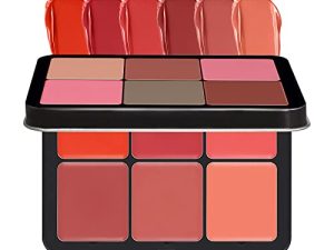 HOSAILY 12 Colors Cream Blush Palette Matte Blush Contour and Highlight Blush Palette Waterproof and Long Lasting Blush Cream Makeup Palette