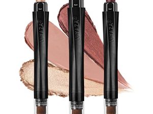 LUXAZA 3 PCS Champagne Pink Red Neutral Eyeshadow Stick Set