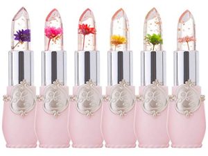 6 Pcs/Set Flower Jelly Lipstick Set Temperature Change Moisturizer flower Lip Stick Long Lasting Nutritious Lip Balm Magic Color Change Lip Gloss