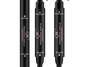 Winged Eyeliner Stamp - 2 Pens Perfect Cat Eye Vamp Liquid Black Quick Flick Wingliner Waterproof Stencil Wing Long Lasting Smudgeproof Natural Smooth
