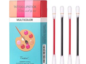 Eliversion 20Pcs Tattoo Lipstick Cotton Swab