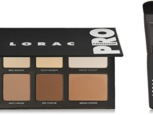 LORAC PRO Contour Palette & Contour Brush | Contour Powders & Highlighter Makeup | Mirror Compact