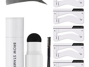 CMNRO Eyebrow Stamp Stencil Kit Dark Brown Perfect Brow Stamp Shaping Kit Waterproof Eyebrow Stamp (Dark Brown)