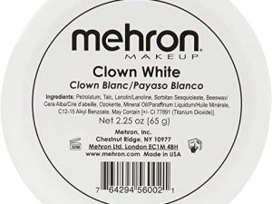 Mehron Makeup Clown White Professional Halloween Face Paint Cream Makeup (2.25 oz)