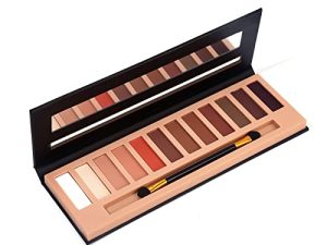 Hegafoo Pro 12 Colors Eyeshadow Makeup Palette - Shimmer Matte Pigmented Blendable Diamond Nude Natural Eye Shadow Pallet Kit with Brush (A)