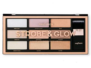 Profusion Cosmetics Professional Artistry Pro Strobe and Glow Highlight Palette Face Cheek Diamond Shimmer Glitter Highlighter Makeup Palette Powder iluminadores