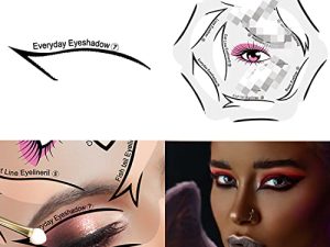 ASDGA Professional Eyeliner Stencil Eyeshadow Stamp Pads Auxiliary Makeup Learning Tool Card Beginner Beauty for Eye Artist Supplies Must Haves (2 Pcs)