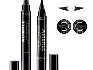 Sumeitang 2 PCS Black Liquid Eyeliner Perfect Cat Eyes Stamp Winged Eyeliner Stamp Stencils Wing Eye Liner Pen Stamp Long Lasting Waterproof & Smudgeproof for Women Makeup Tool Set (Left and Right)
