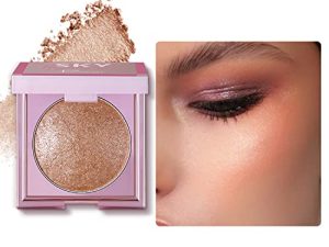 MAEPEOR Face Highlighter 8 Colors Smooth Shimmer Highlighter Palette Longlasting Shiny Face Illuminator Highlighter Makeup (04 Ginger Color)