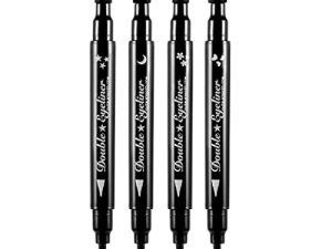 Pinkiou Eyeliner Pen with Eye Makeup Stamp Waterproof Double Sided Long Lasting Seal Eyeliner (4 in 1)