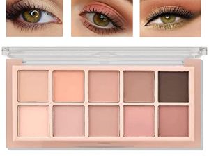 Miniling 10 Colors Eyeshadow Palette Smooth Matte Nude Eyeshadow Makeup Palette with Professional Eyeshadow Brush