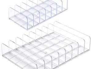2pcs Makeup Palette Organizer Clear Cosmetic Eyeshadow Palettes Storage Tray - 15 Slots