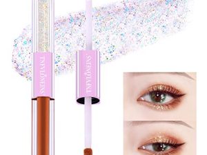 Matte Cream Eyeshadow and Liquid Glitter Eyeliner Brown Eyeshadow 2 in 1 Eyeshadow Stick Korean Shimmer Eyeshadow. Quick Drying