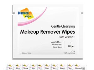 Diamond Wipes Gentle Makeup Remover Cleansing Face Wipes Pack of 50 Wipes Made with Vitamin E Perfect for Waterproof Makeup