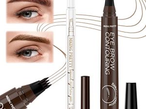 Aninvita 2PCS Liquid Eyebrow Pencil with 4 Micro-Fork Tips