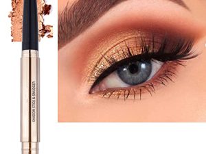 Christmas Eyeshadow stick and Sponge Makeup Brush Smooth Cream Shimmer Shadow Pencil Long Lasting Waterproof Eye Shadow Highlighter Stick Makeup Hypoallergenic Highlighter Multi-Dimensional eyes Look