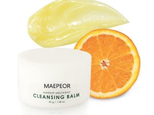 MAEPEOR Makeup Remover Cleansing Balm with Sweet Orange Essential Oil Natural Clean Makeup Meltaway Cleansing Balm Cosmetic ((45g/1.58oz))