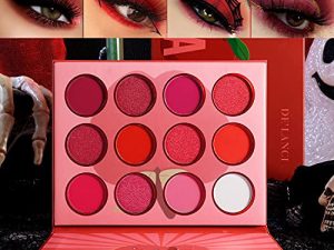 DE'LANCI Eyeshadow Palette Red Eye Makeup 12 Colors