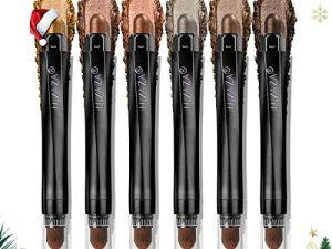 LUXAZA 6PCS Brown Eyeshadow And Eyeliner Pen Set