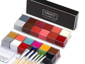 CCbeauty Professional Face Paint Oil 24 Colors Body Art Party Fancy Make Up with 6 Wooden Brushes