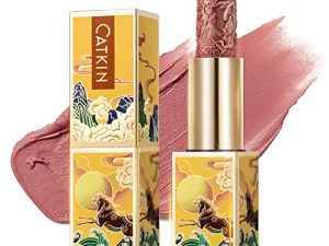 Catkin Matte Lipsticks Nude Lipstick Long Lasting Lipstick Lip Makeup Waterproof Matte Moisturizing Smooth Soft High Impact Lip Color Infused with Vitamin E and Avocado Oil