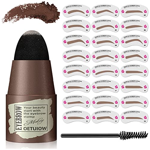 Eyebrow Stamp and Eyebrow Stencil Kit - One Step Eyebrow Makeup Brow Stamp Shaping Kit Long-Lasting Waterproof with 24 Reusable Eyebrow Stencils Trio Kit for Perfect Natural Brow (Dark Brown) Eyebrow Stamp and Eyebrow Stencil Kit - One Step Eyebrow Makeup Brow Stamp Shaping Kit Long-Lasting Waterproof with 24 Reusable Eyebrow Stencils Trio Kit for Perfect Natural Brow (Dark Brown)