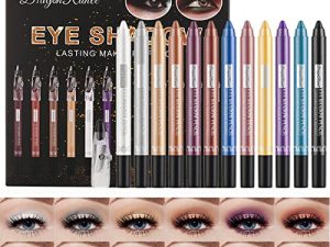 Sitovely 12 Pcs Matte Eyeshadow Stick Set with Sharpener Cap