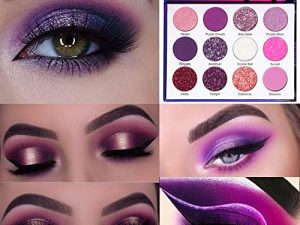 12 Colors Glitter Purple Pink Cheap Eyeshadow Makeup Palette Pallets