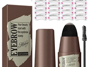Eyebrow Stamp Stencil Kit 1 Step Brow Stamp Shaping Kit Long-Lasting Waterproof with 24 Reusable Eyebrow Stencils