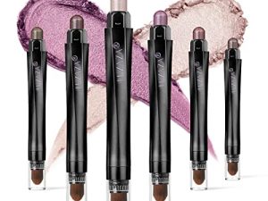 LUXAZA 6 PCS Mauve Brown Metallic Eyeshadow Stick Set