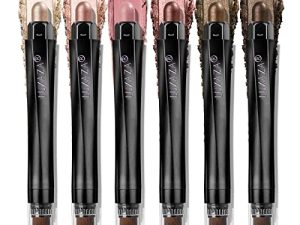 LUXAZA 6PCS Pink Red Eyeshadow Stick Makeup Set
