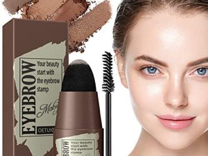 Eyebrow Stamp Stencil Kit - 1 Step Eye Makeup Long-Lasting Waterproof with 24 Reusable Eyebrow Stencils