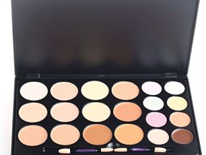 PhantomSky 20 Colors Cream Concealer Camouflage Makeup Highlighter Contour Palette Combination with Brush - Perfect for Professional and Daily Use