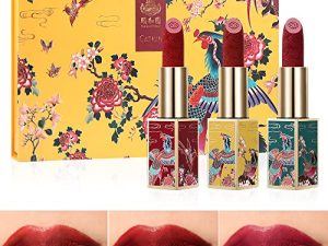 CATKIN Carving Lipstick Set Matte Red Orange Long Lasting Moisturizing Lip Stick Makeup Gift (SUMMER PALACE)