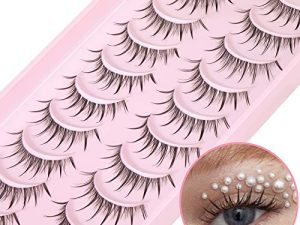 False Eyelashes Individual Clusters Extension Lashes Natural Look Mink Eyelashes Pack 10 Pairs Fluffy 3D Fake Eyelashes by Geeneiya