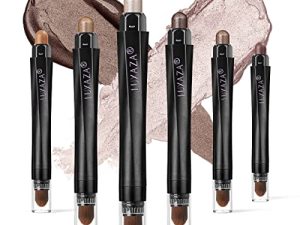 LUXAZA 6 PCS Brown Neutral Metallic Eyeshadow Stick Set