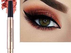 Christmas Eyeshadow stick and Sponge Makeup Brush Smooth Cream Shimmer Shadow Pencil Long Lasting Waterproof Eye Shadow Highlighter Stick Makeup Hypoallergenic Highlighter Multi-Dimensional eyes Look